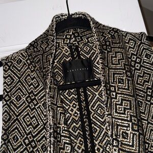 Sanctuary Montana Drape Front Jacquard Geometric Vest XS EUC